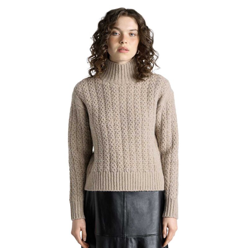 Cue Merino Alpaca Blend Cable Turtle Neck Knit image number 0